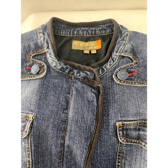 Yuka Jean Jacket in Denim Blue Denim with Dark Piping Size Medium - Picture 6 of 13